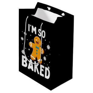 I'm So Baked Gingerbread Man Christmas Cookie Bake Medium Gift Bag