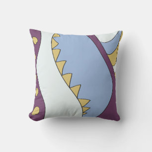 IM SO COOL Blue Yellow Purple Retro Throw Pillow