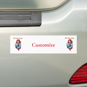 I'm So Cute Mermaid Thunder_Cove  Bumper Sticker