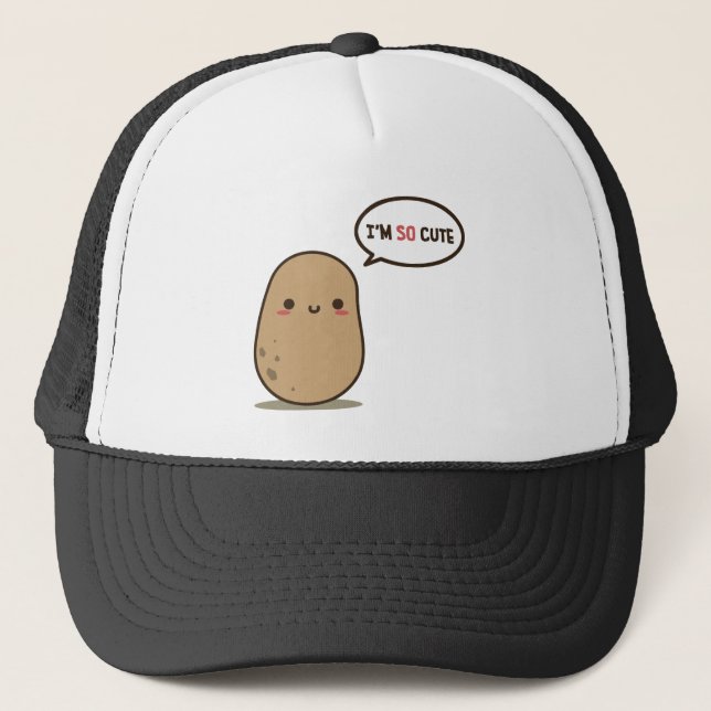 I'm so cute potato trucker hat (Front)