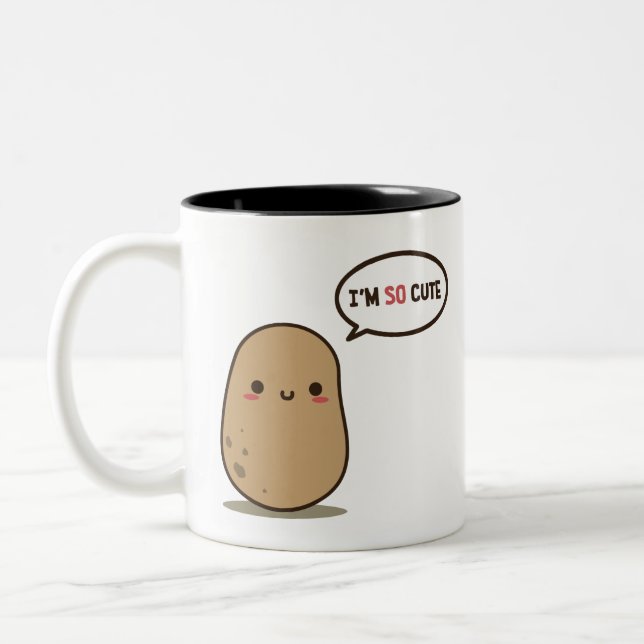 I'm so cute potato Two-Tone coffee mug (Left)