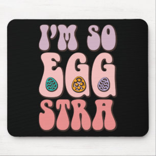 I'm So Egg-stra Cute Bunny Egg Hunt Retro Groovy E Mouse Mat