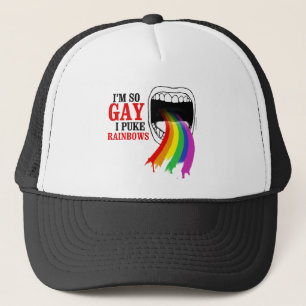 I'm so gay, I puke Rainbows Trucker Hat