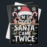I'm So Good Santa Came Twice Santa Christmas  Wrapping Paper Sheet<br><div class="desc">I'm So Good Santa Came Twice Santa Christmas Pajama</div>