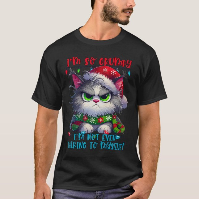 I'm So Grumpy I'm Not Even Talking To Myself Cat C T-Shirt (Front)
