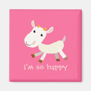 I'm So Happy Goat Magnet