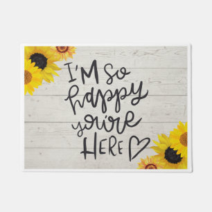 I'm So Happy You're Here Welcome Mat