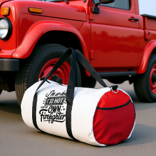 I'm So Hot Firefighter White Duffle Bag