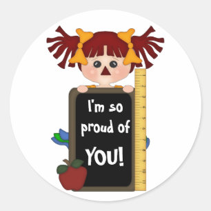 I'm so proud of YOU!-Rag Doll Classic Round Sticker