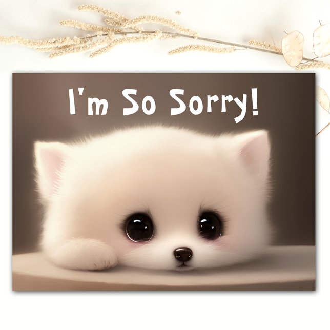 I'm So Sorry Sad Big Eyes Cute Foxy Face Card (Creator Uploaded)