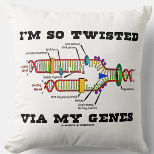 I'm So Twisted Via My Genes DNA Replication Humour Cushion