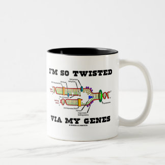 I'm So Twisted Via My Genes DNA Replication Humour Two-Tone Coffee Mug