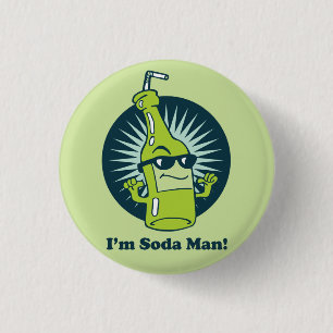 I'm Soda Man! Funny Wordplay Flair Button