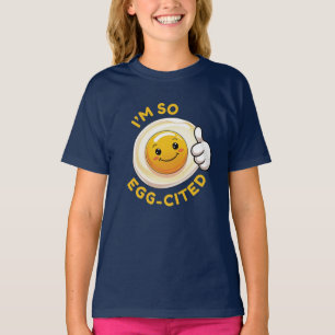 I'm Soo Egg-Cited! Funny Cute Egg Pun kids tshirt
