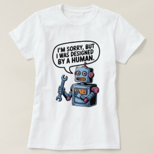 I'm Sorry, But I Was Designed by a Human" Robot T- T-Shirt