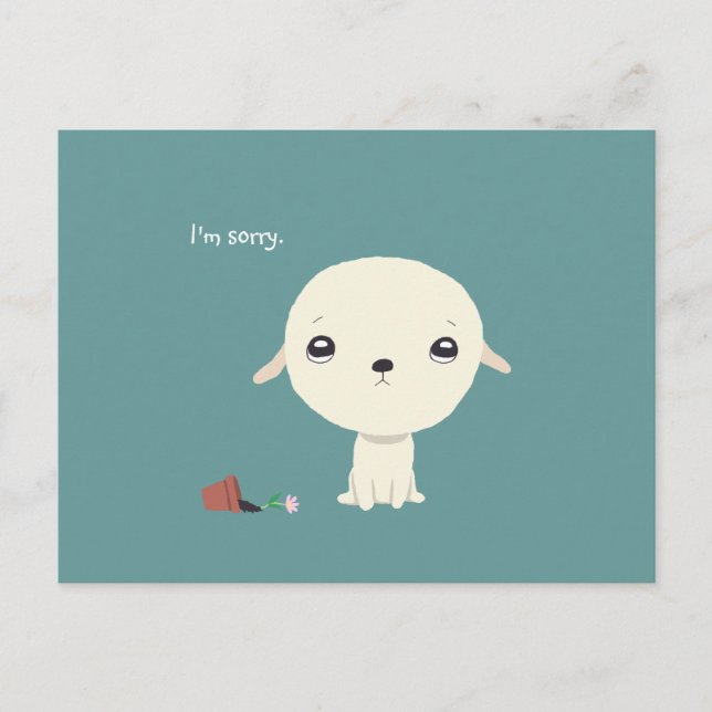 I'm Sorry Card Cute Puppy Eyes Sorry Postcard (Front)