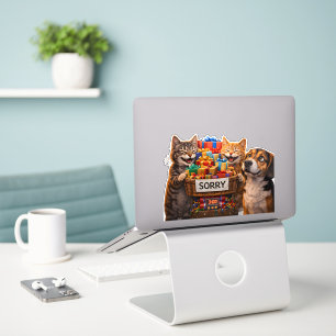 I'm sorry, cat and dog sticker cute vinyl decal ap