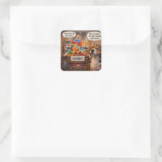 I'm sorry, cat stickers cute envelope, seals and a
