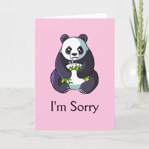 I'm Sorry Cute Sad Panda Drawing Card Template