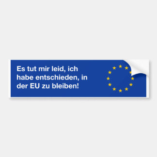 'I'm sorry EU' bumper sticker in German