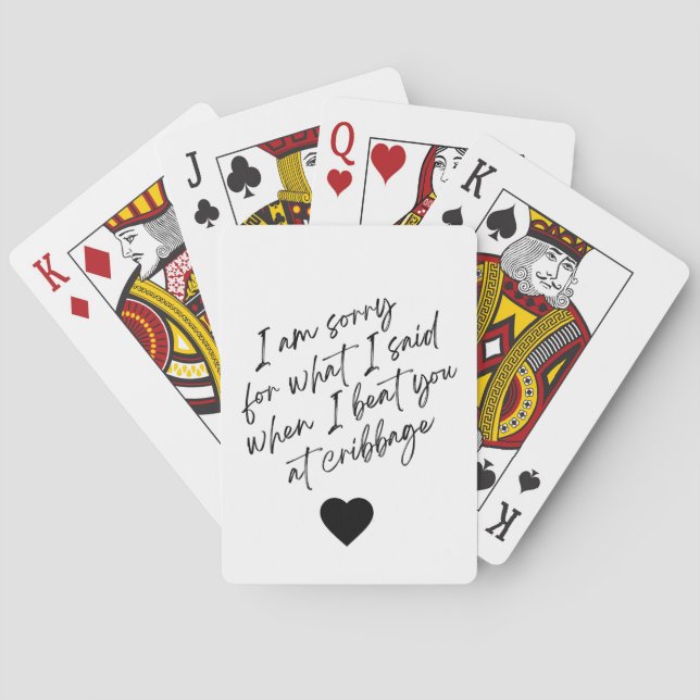 I'm Sorry for What I Said Cribbage Playing Cards (Back)