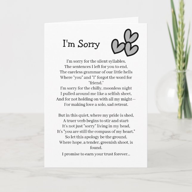 I'm Sorry Forgive Me Card (Front)