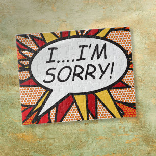 I'M SORRY Fun Retro Comic Book Pop Art Jigsaw Puzzle