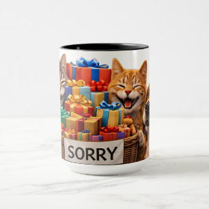 I'm sorry, ginger cat coffee mug cute apology gift