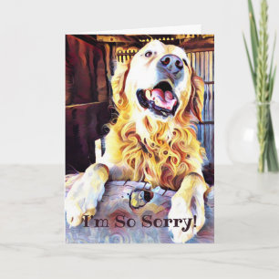 I'm Sorry Golden Retriever Art Belated Birthday Card