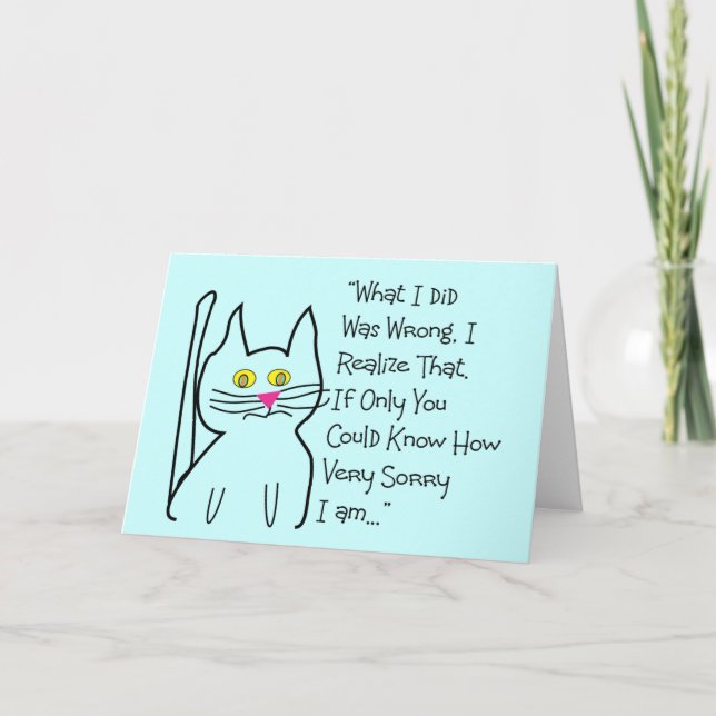 "I'm Sorry" Greeting Cards--Cat Design Card (Front)