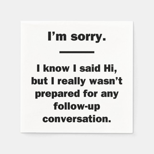 I'm Sorry. Napkin (Front)