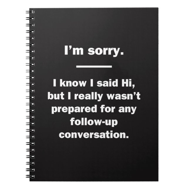 I'm Sorry. Notebook (Front)