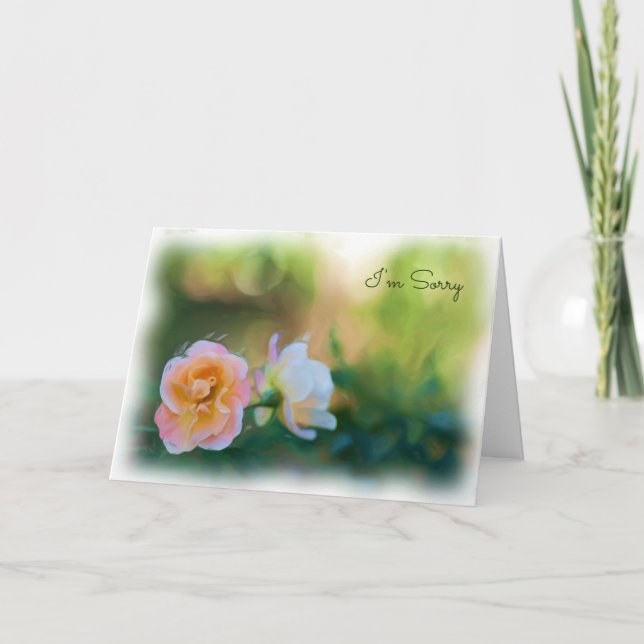 I'm Sorry Pink Rose Card (Front)