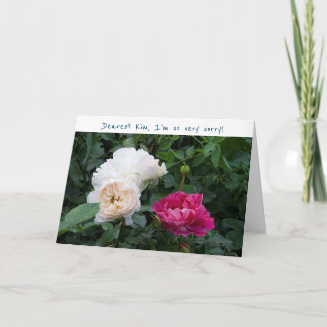 I'm Sorry Please Forgive Me Roses Elegant Apology Card (Front)
