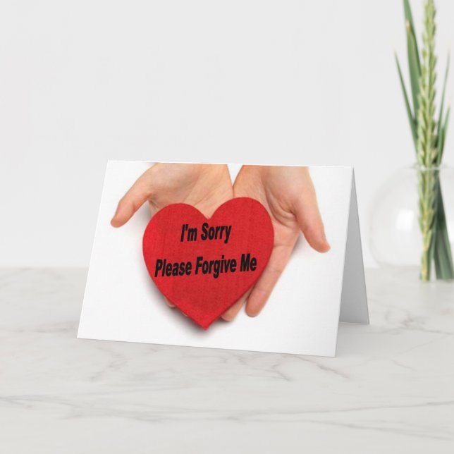 I'm Sorry Please Forgive Me Valentine Hands Holiday Card (Front)