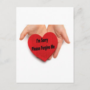 I'm Sorry Please Forgive Me Valentine Hands Holiday Postcard