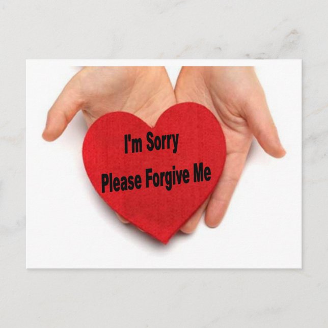 I'm Sorry Please Forgive Me Valentine Hands Holiday Postcard (Front)