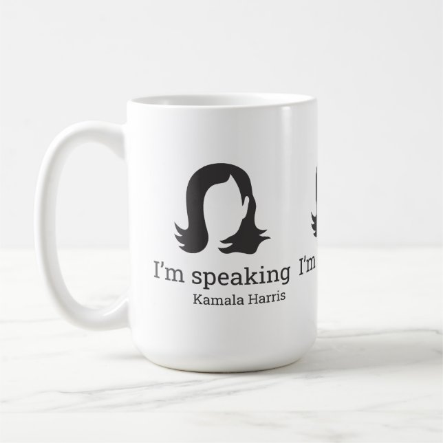 I'm Speaking Kamala Harris Black and White Coffee Mug (Left)
