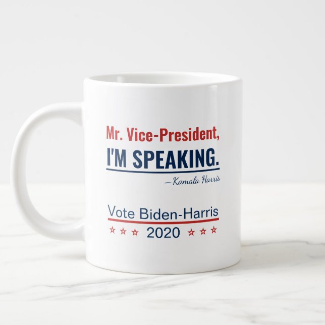 I'm Speaking Kamala Harris President 2024 Large Coffee Mug (Left)