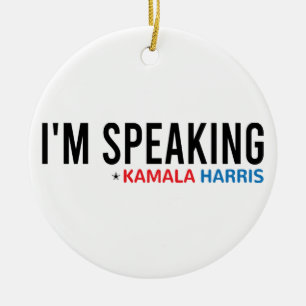 I'm Speaking, Kamala Quote, Kamala Harris Ceramic Tree Decoration