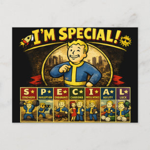 I'm Special   Fallout Inspired Stats Mousepad Postcard
