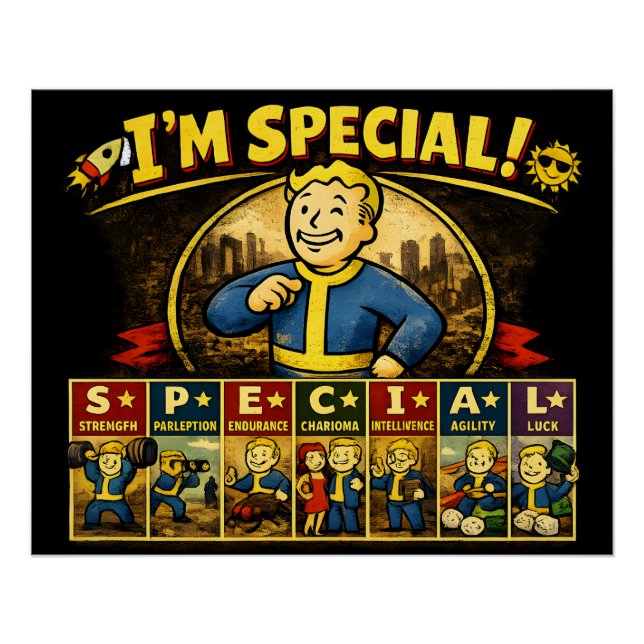 I'm Special | Fallout Inspired Stats Mousepad Poster (Front)