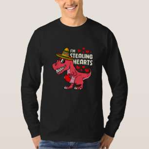 Im Stealing Hearts Valentines Day Mexican Dinosaur T-Shirt