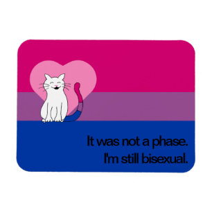 I'm Still Bisexual Cat with Bisexual Flag Magnet