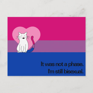 I'm Still Bisexual Cat with Bisexual Flag Postcard
