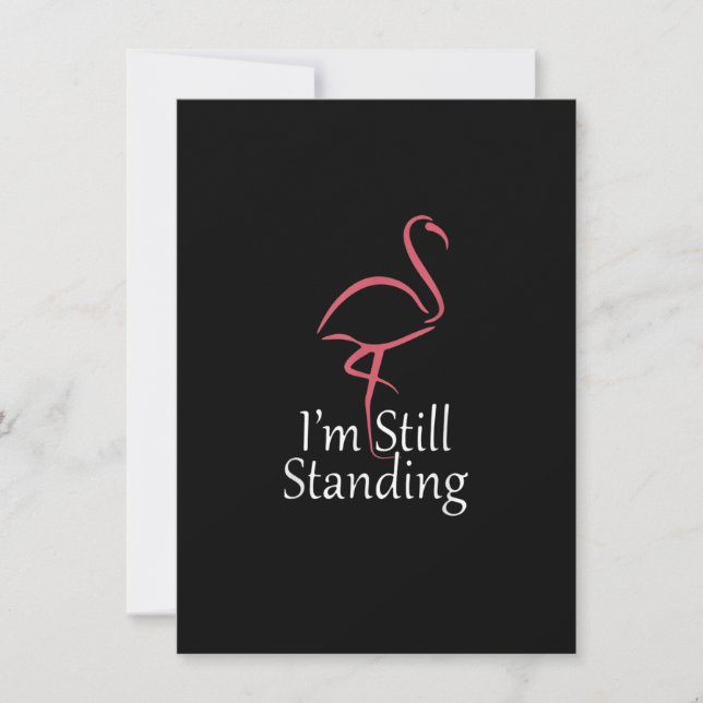 I'm Still Standing Breast Cancer Survivor Flamingo Invitation (Front)