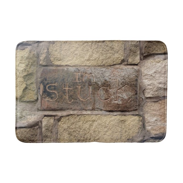 "I'm Stuck" another brick in the wall Bath Mat (Front)