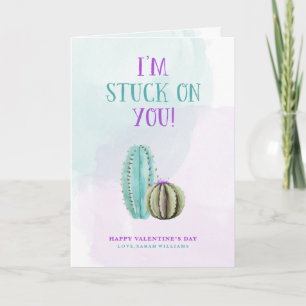 I'm Stuck On You Cactus Valentine Holiday Card