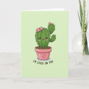I'm Stuck on You:  Cute Cactus Valentine's Day Card