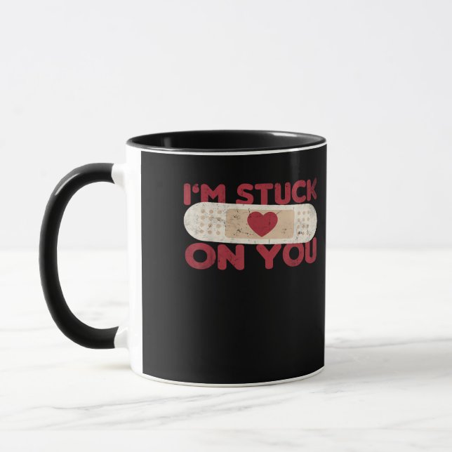 Im Stuck On You Funny Band Aid Nurse Gift Playful  Mug (Left)
